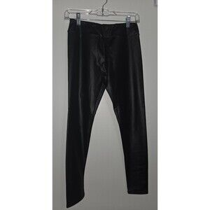Hazel & Olive Womens Sz S Shiny Black Leggings Stretch Sandy Grease Costume